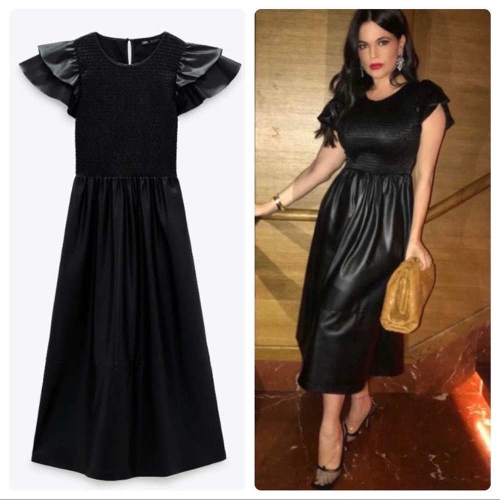Faux leather dress